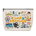 HOWDOUDO Toiletry Bag for Women America Los Angeles Bag Unique Design Home Kitchen Decorative Travel Holiday Souvenir Gift Los Angeles Lovers  History
