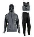 Women's Yoga Outfit Set - Long Sleeve Hoodie, Plus Size
